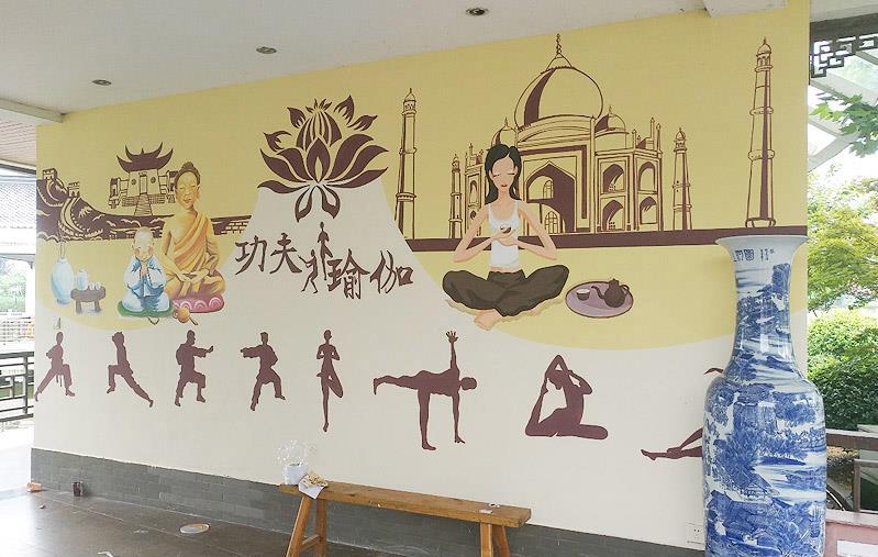 丙烯墙壁风景画