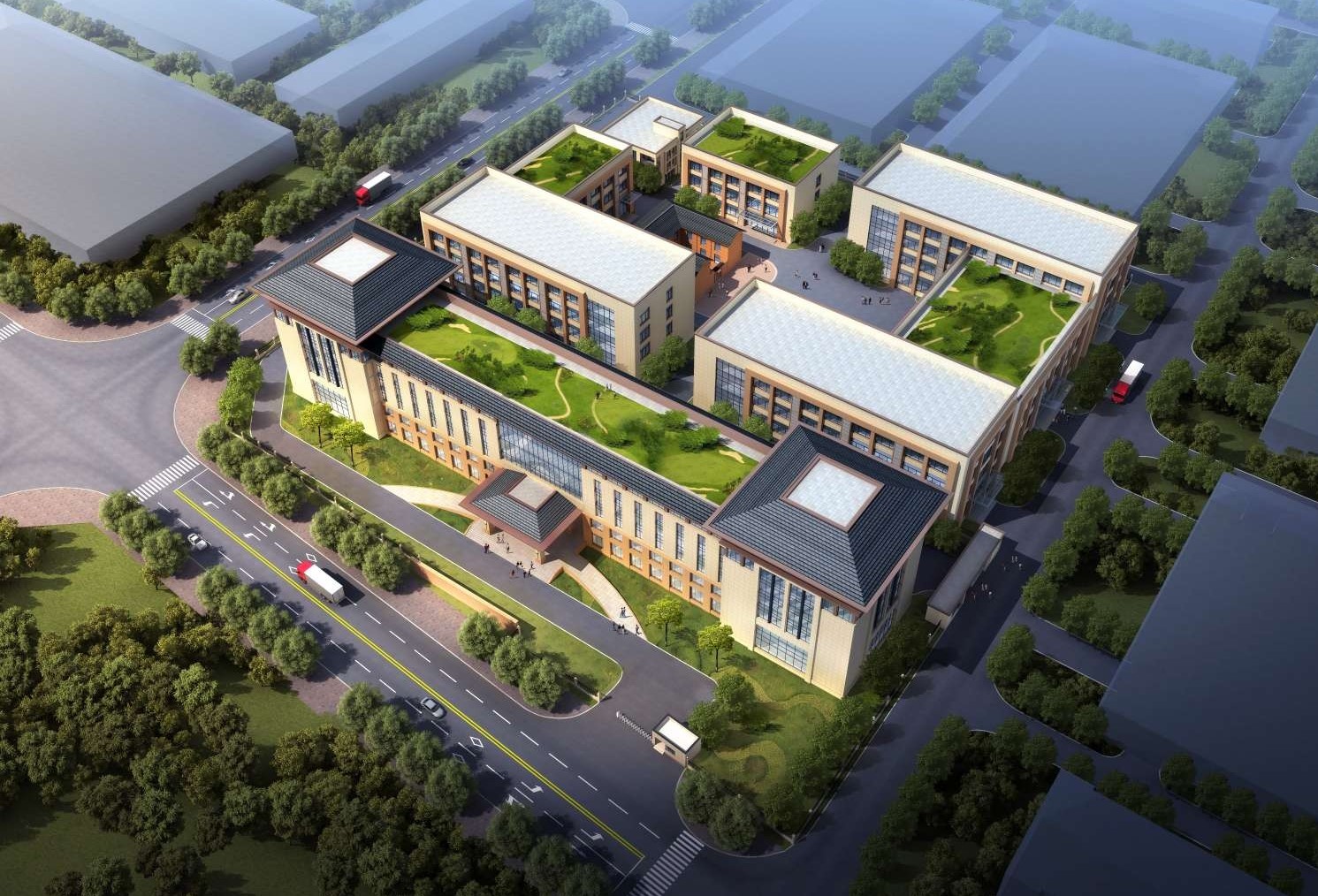 全景工业园工厂设计素材建筑工业园工厂设计素材