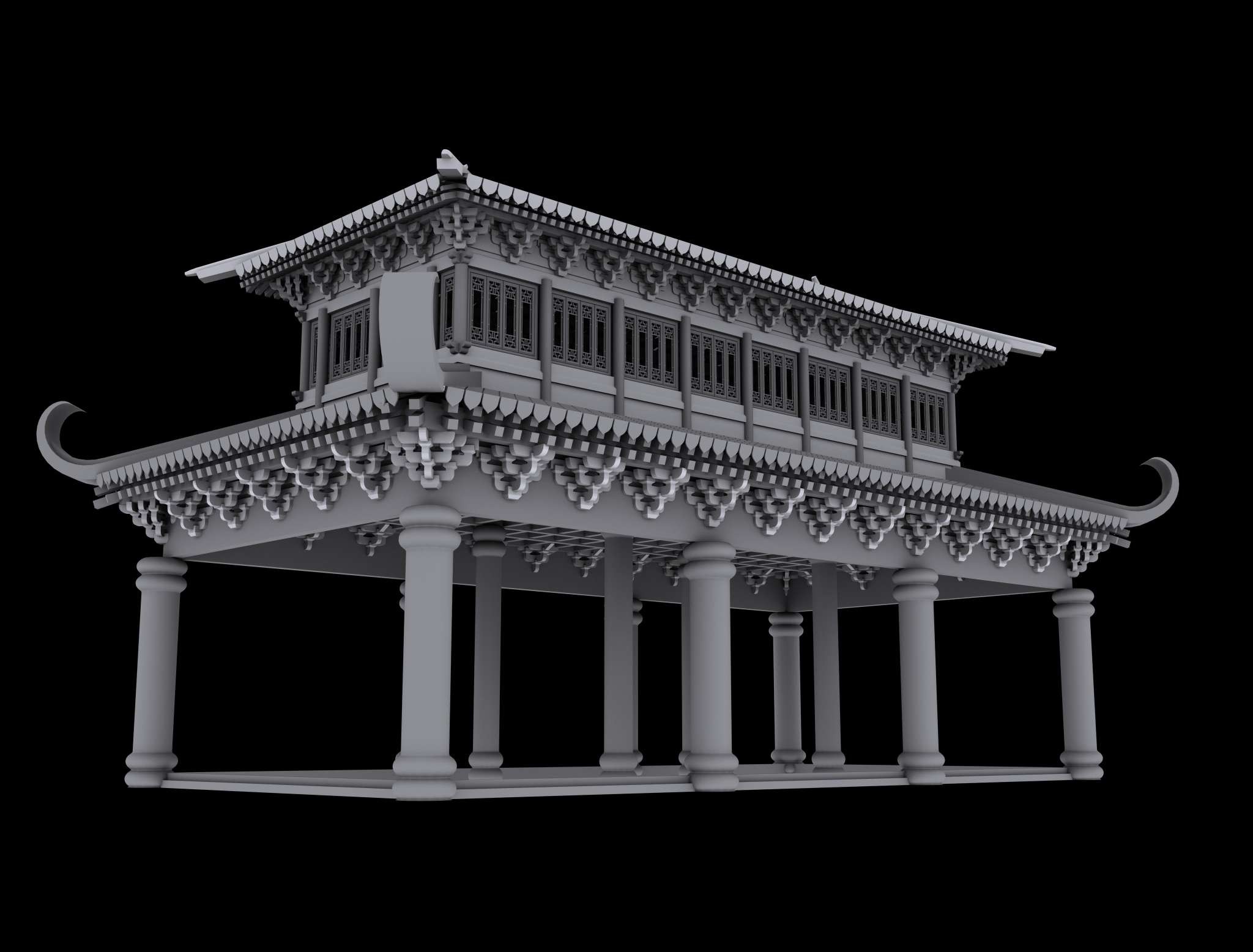 vr古建筑设计建模素材景观古建筑设计建模制图