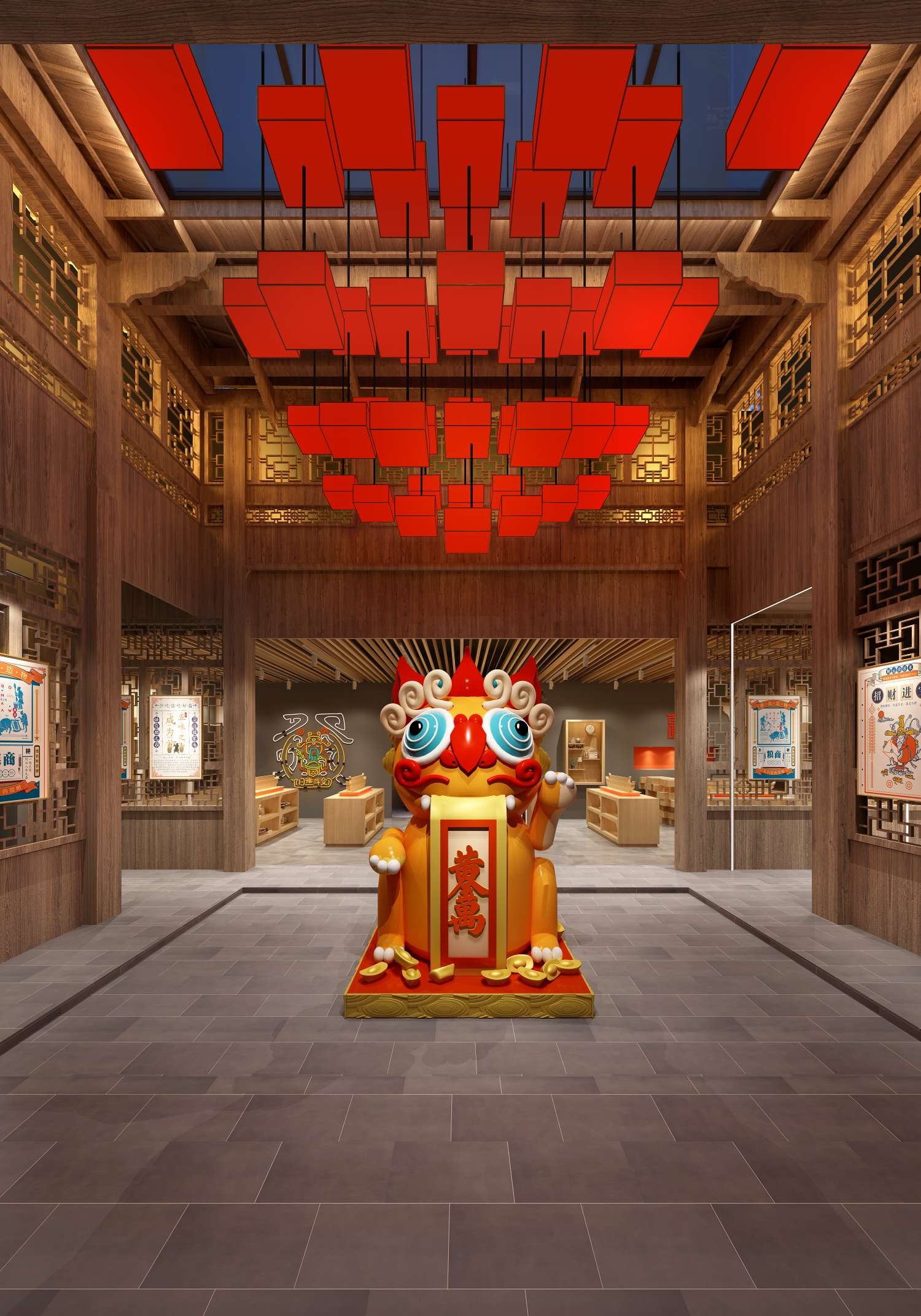 美食街设计建模景观美食街设计制作