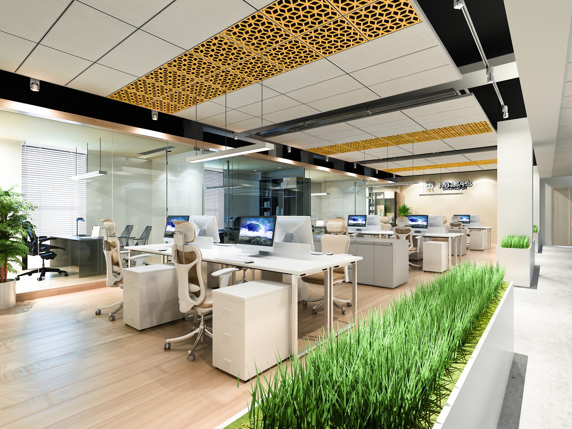 建筑办公室设计效果图vr办公室设计渲染