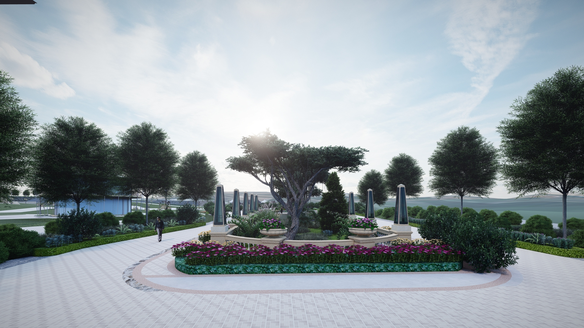 3d公园设计建模视频 景观公园设计建模作业